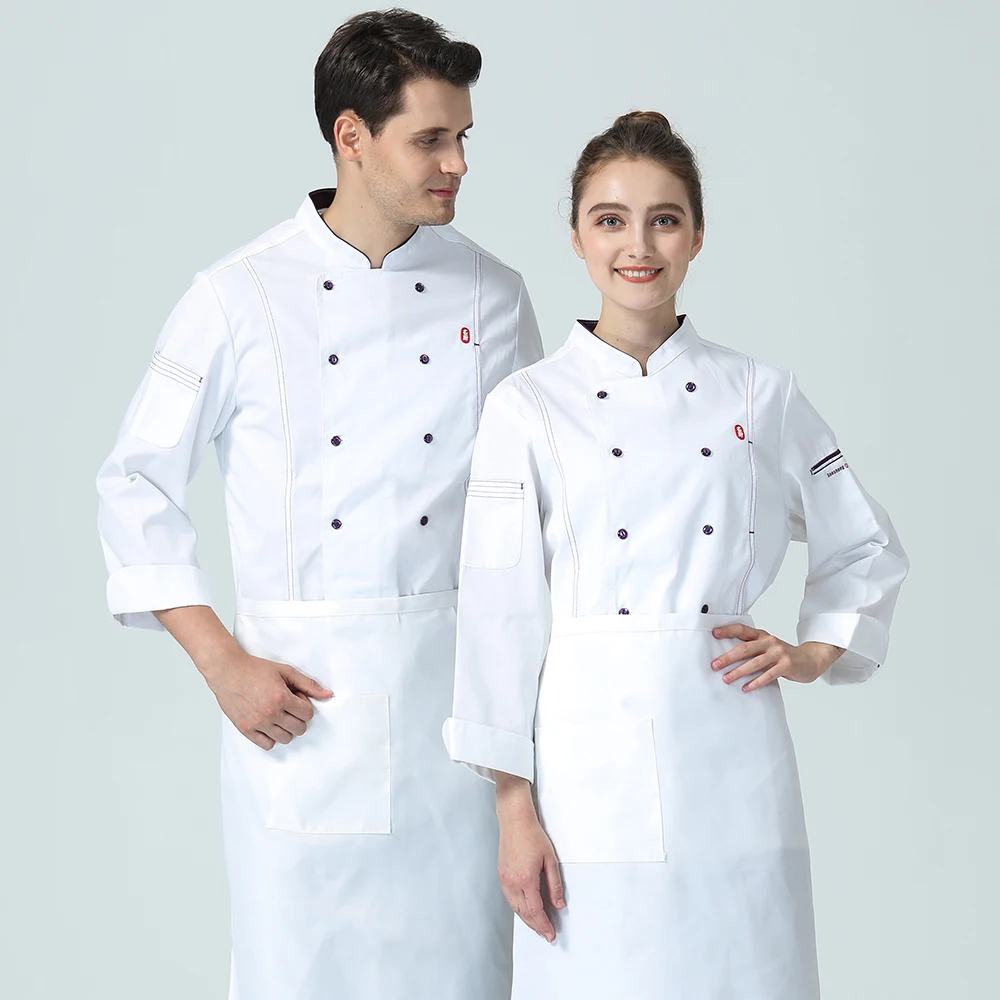 Куртка шеф-повара Униформа профессиональная Куртка поварская Отель Суши кухня унисекс столовая одежда для вечеринок парикмахерская Рабочая одежда красный
