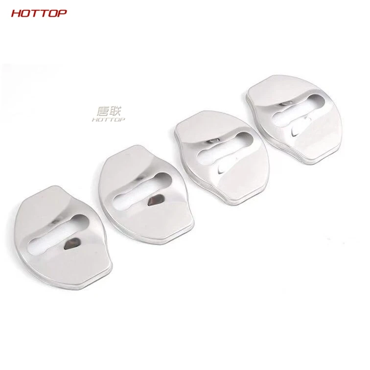 For Tesla Model 3 Car Door Lock Protection Cover Trim Black Color 4Pcs - Название цвета: Mirror Silver 4pcs