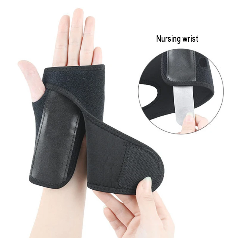 

Removable Wrist Wraps Adjustable Wristband Steel Wrist Brace Support Arthritis Sprain Carpal Tunnel Splint Wrap Protector