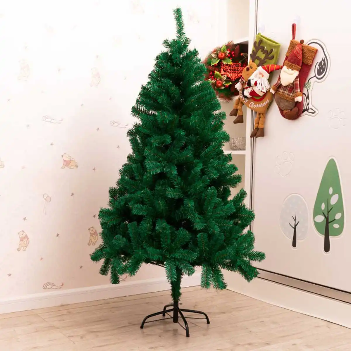 3/4 футов, искусственная Рождественская елка, пластиковые рождественские украшения, держатель, основа для рождества, для дома, вечерние, декоративные, зеленые