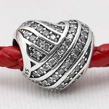 

Original Ribbon-inspired Design Love Lines With Crystal Beads Fit 925 Sterling Silver Charm Bracelet Bangle DIY Jewelry