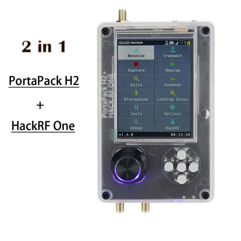 HackRF One R9 V2.0.0 And Upgraded PortaPack H2 3.2" LCD SDR Raido With Plastic Shell Battery Inside Assembled Optional Antenna portable sdr radio