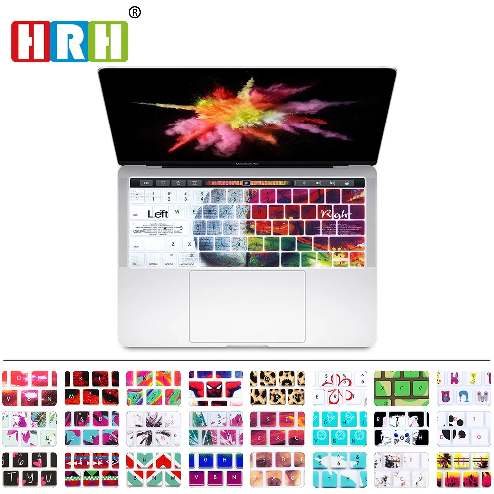 

HRH Stylish Design Silicone US Keyboard Cover Skin For Apple Macbook Pro 13.3 Inch A1706 15.4 Inch A1707 2016 Release Touch Bar