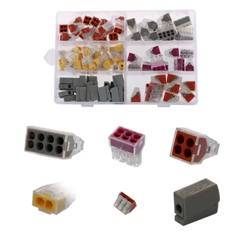 

Hot 100pcs Kit in Plastic Box Wire Crimp Butt Termina Hard Wire Connection Terminals l PCT Connector