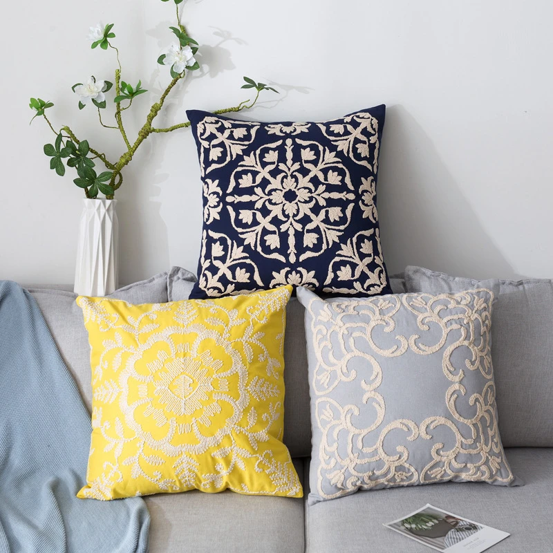 

50x50cm Geometric Pattern Embroidery Sofa Bedroom Cushion Cover Home Living Room Chair Seat Decoration Pillowcase