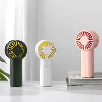 

W6 Handheld Double Leaf Small Fan Mini Portable USB Charging Outdoor Fan Ordinary Round Piano Keys High Volume ABS