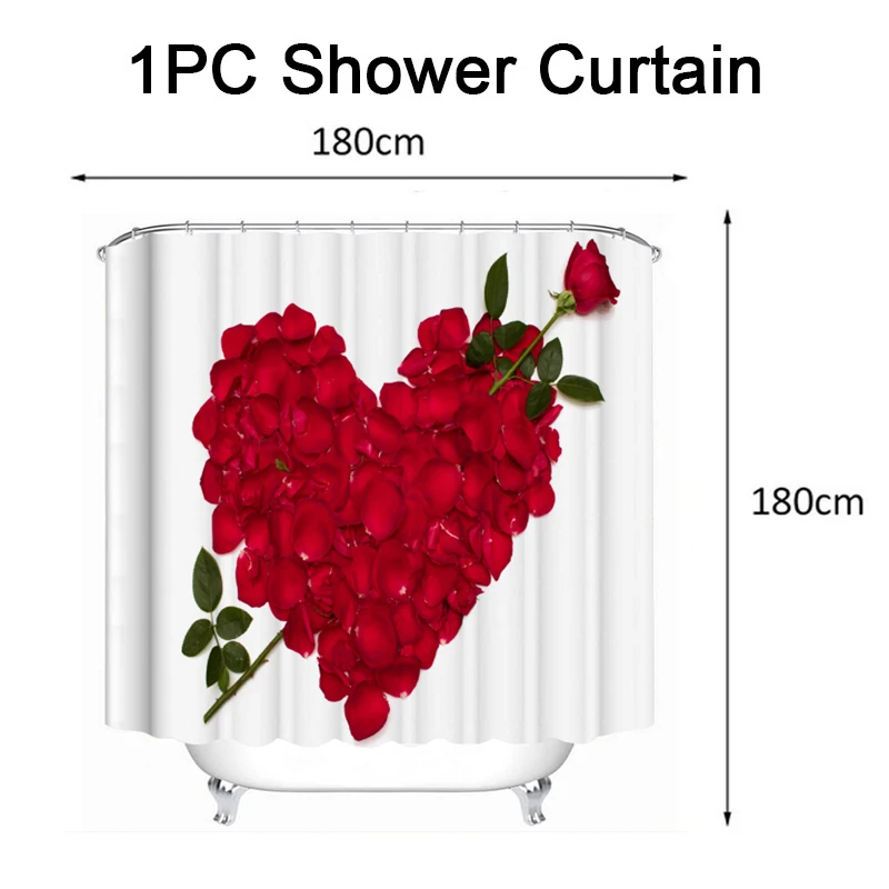 Занавеска для душа с лепестками роз занавеска ванной комнаты противоскользящий