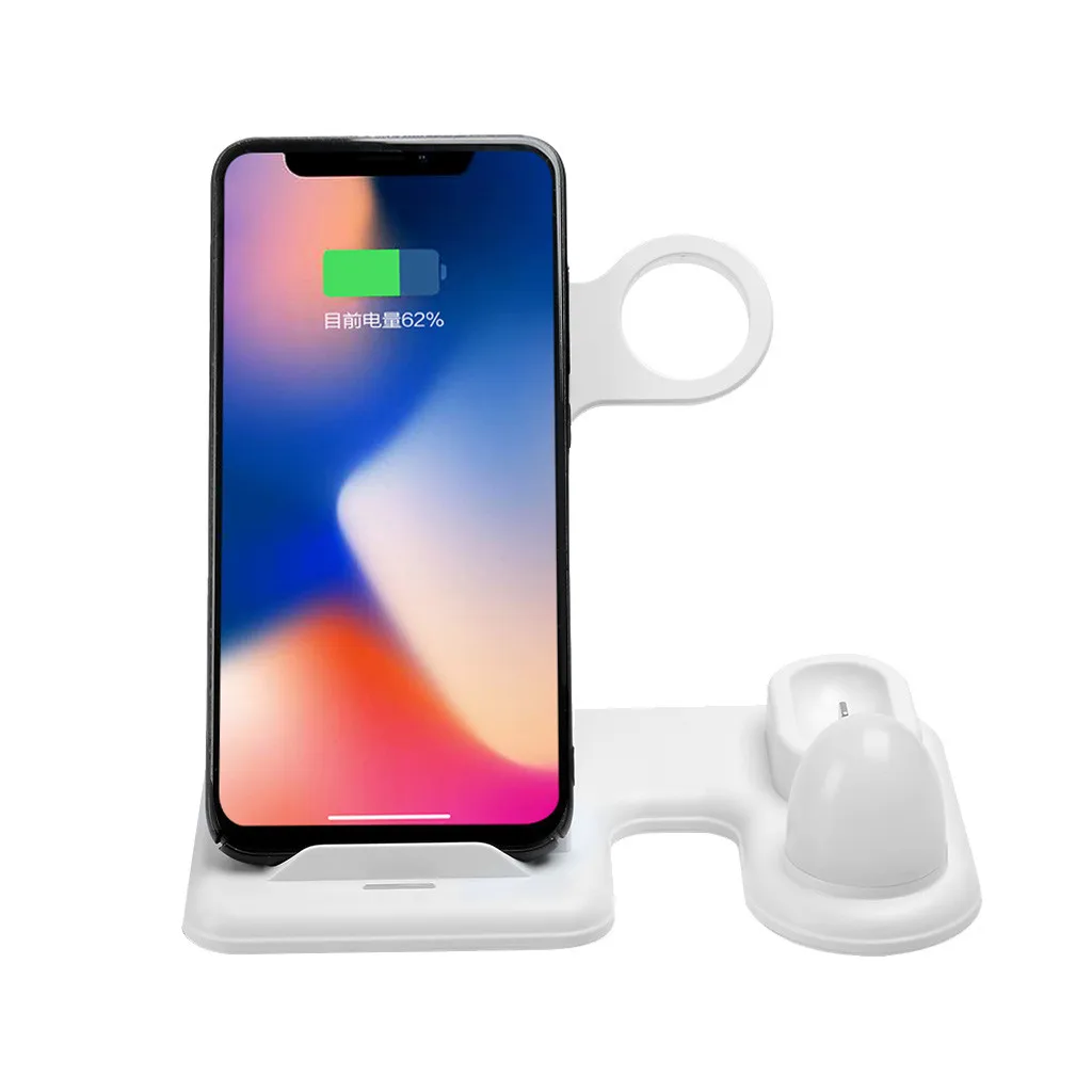 4 в 1 зарядное устройство Подставка для телефона для iPhone X/XS/XR/XS Беспроводная зарядная станция для Apple Watch Series 5 4 3 2 Iphone 11 Pro Max