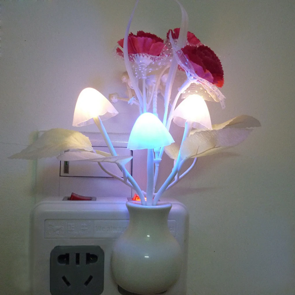 Led Night Light Night Light Led Night Lamp 7 Color US Plug Induction Mushroom Lamp