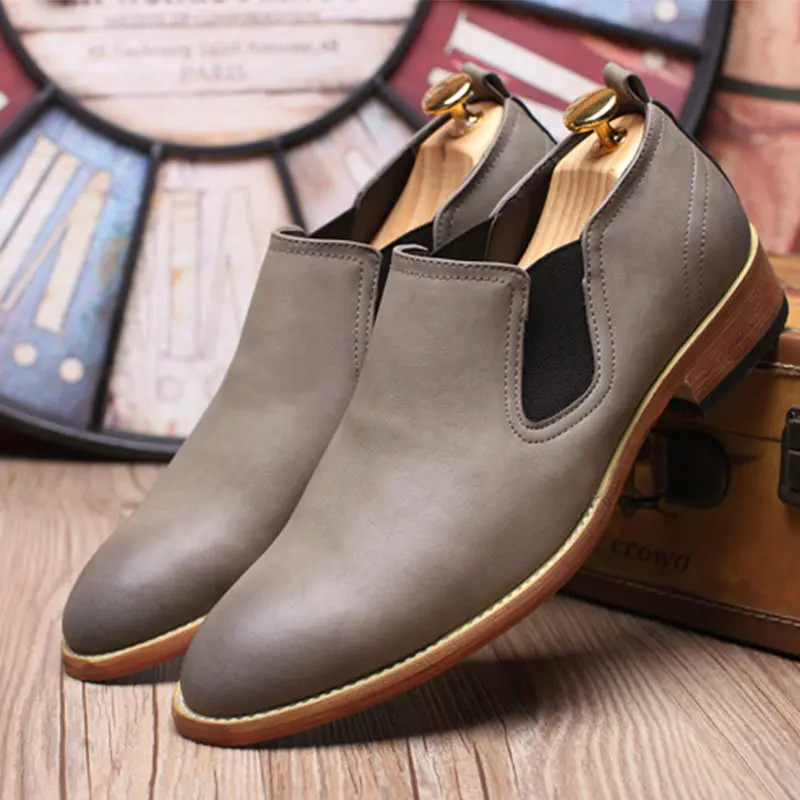 

Men's Formal Wedding Shoes England Retro Leather Loafers Men's Business Dress Pointed Shoes 37-45 A53-57