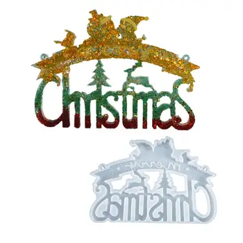 

Merry Christmas Silicone Mold DIY Christmas Listing Mold Crystal Epoxy Mold for Home decor