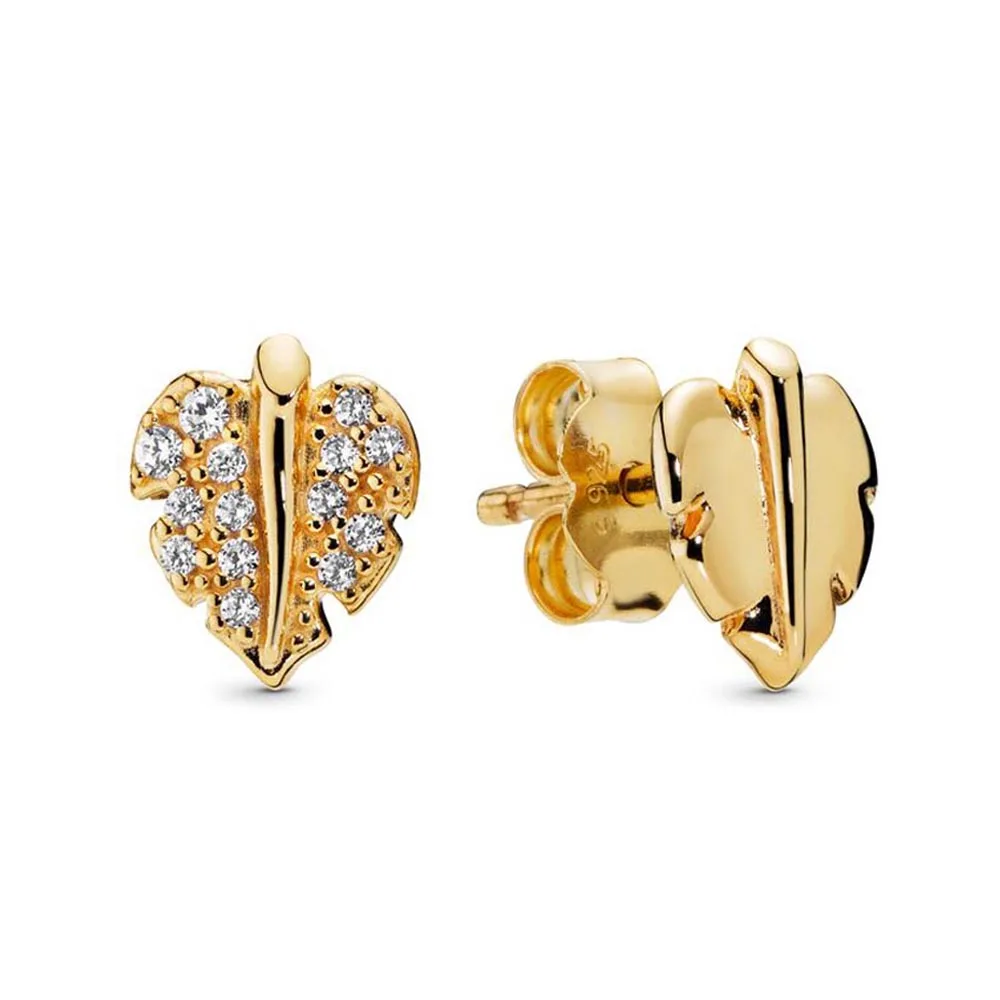 Аутентичные 925 пробы Серебряные Оригинальные сверкающие и сверкающие европейские серьги-гвоздики для женщин с бусинами, очаровательный подарок, ювелирное изделие своими руками