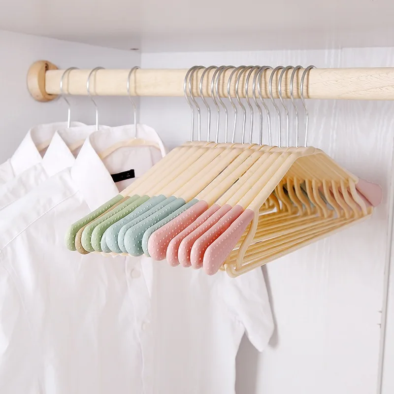 Manufacturers Direct Selling Adult Seemless Clothes Hanger Wide Shoulder Plastic Clothes Hanger Pant Rack Anti-slip Clothes Rack