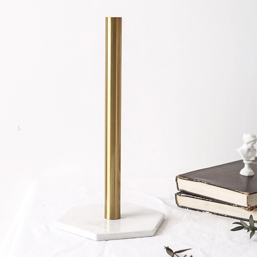 Desktop Toilet Tissue Retro Home Decor Gold-plated Shelf Desktop Rack Nordic Marble Organizer Paper Holder Kitchen Roll Storage