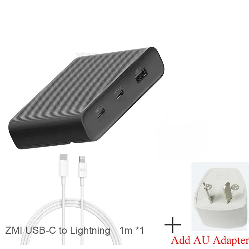 Type 6 Оригинальное настольное зарядное устройство Xiaomi ZMI 65 Вт 3 порта PD3.0 USB 2C1A для Android iOS переключатель PD 3,0 QC умный Выход Max Solo c1-65w c2-1 - Цвет: Type 6