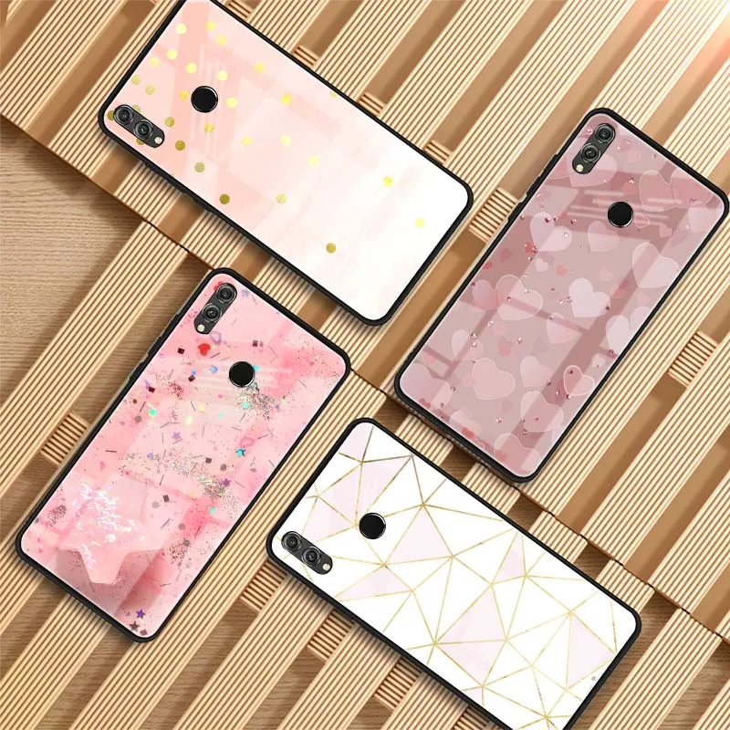 Светло-золотой розовый геометрический чехол для телефона Huawei P20 P30 lite PRO MATE20PRO Honor 10