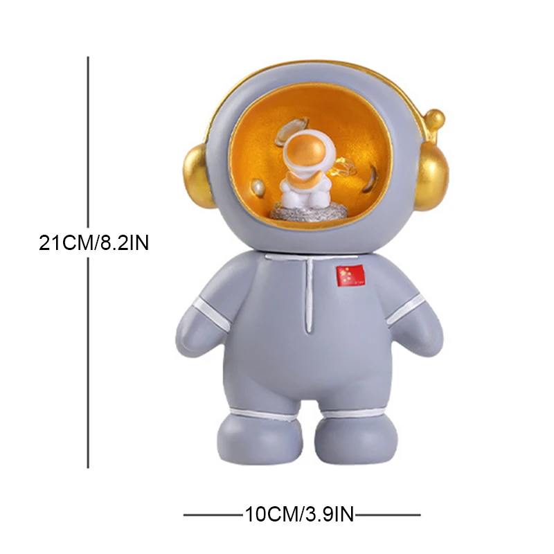 Astronaut Piggy Bank Night Light 3 in 1 Mini Spaceman Vinyl Desktop Ornaments Nightlight Home Office Decor Gift Toys Creative GD