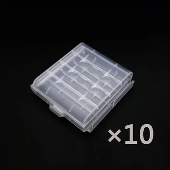 

10pcs Hard Plastic Clear Case Cover Holder AA/AAA Battery Storage Box Container Bag Case Organizer Box Case with Clips