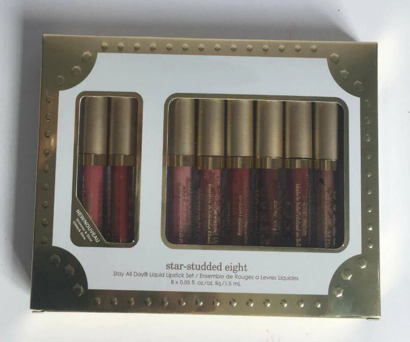 Набор жидких теней для век Eye For Elegance stiles 8 шт. жидкие губные помады Stilla с блестками на ходу, светящийся хайлайтер - Цвет: 8pcs