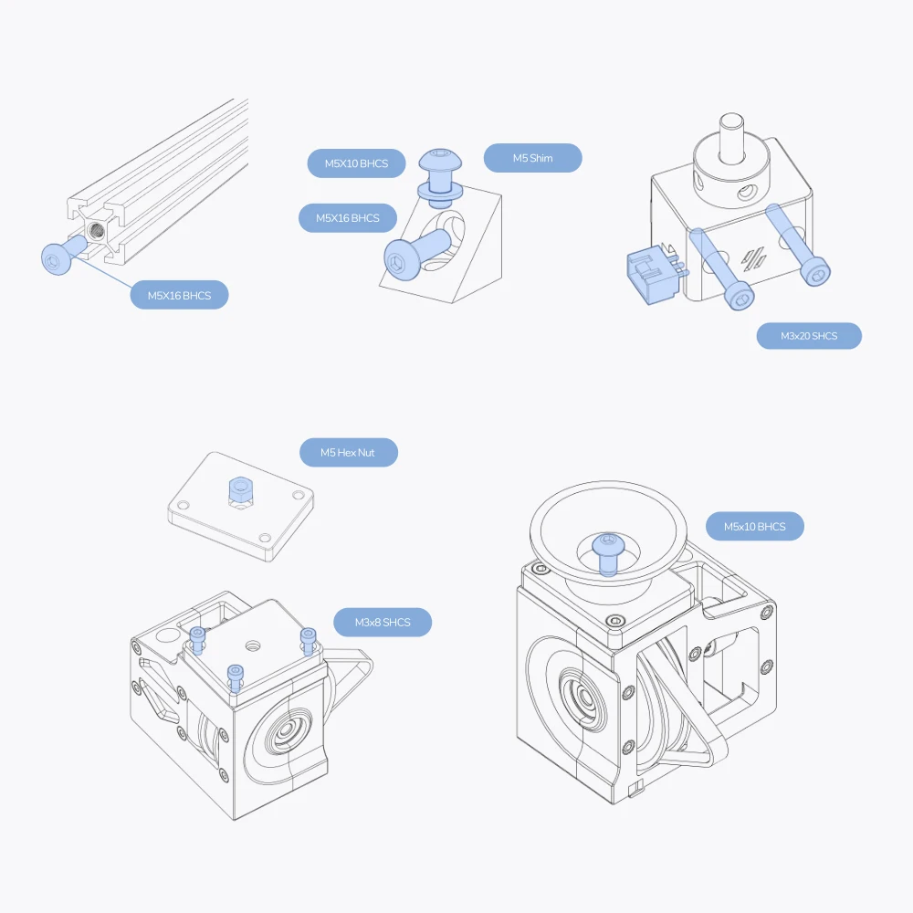 parafusos de impressora kit completo diy projeto parafusos parafusos porcas kit completo para voron peças