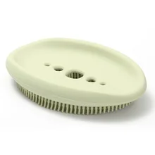 Хранение нескользящий Мягкий силикон легко чистить стоп мыльница быстросохнущая с держателем щетки пластина кухня ванная многофункциональная