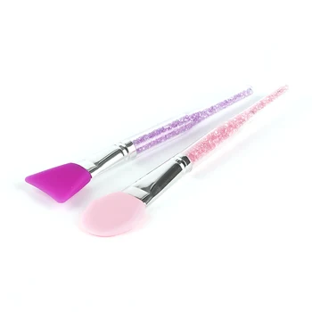 

Silicone Mask Brushes Set Shinning Handle Makeup Brushes 2 Color DIY Facial Mask Make Tools Makeup Silicone Brush Cosmetic Brush