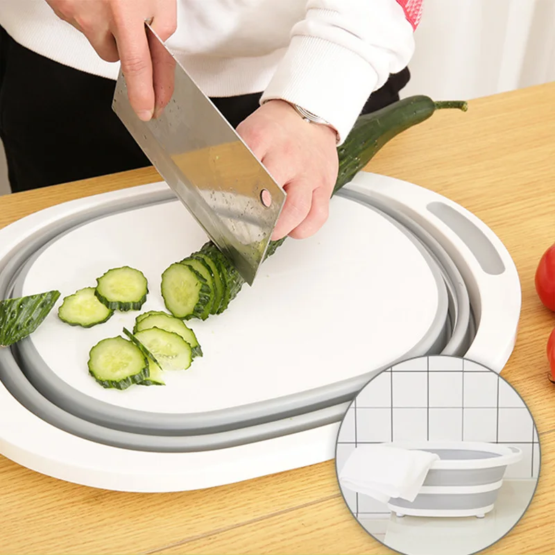

Kitchen Collapsible Dish Tub Folding Cutting Board Washing Strainer Drying Rack Vegetable Basket 4-IN-1 MULTI-BOARD K1174 C
