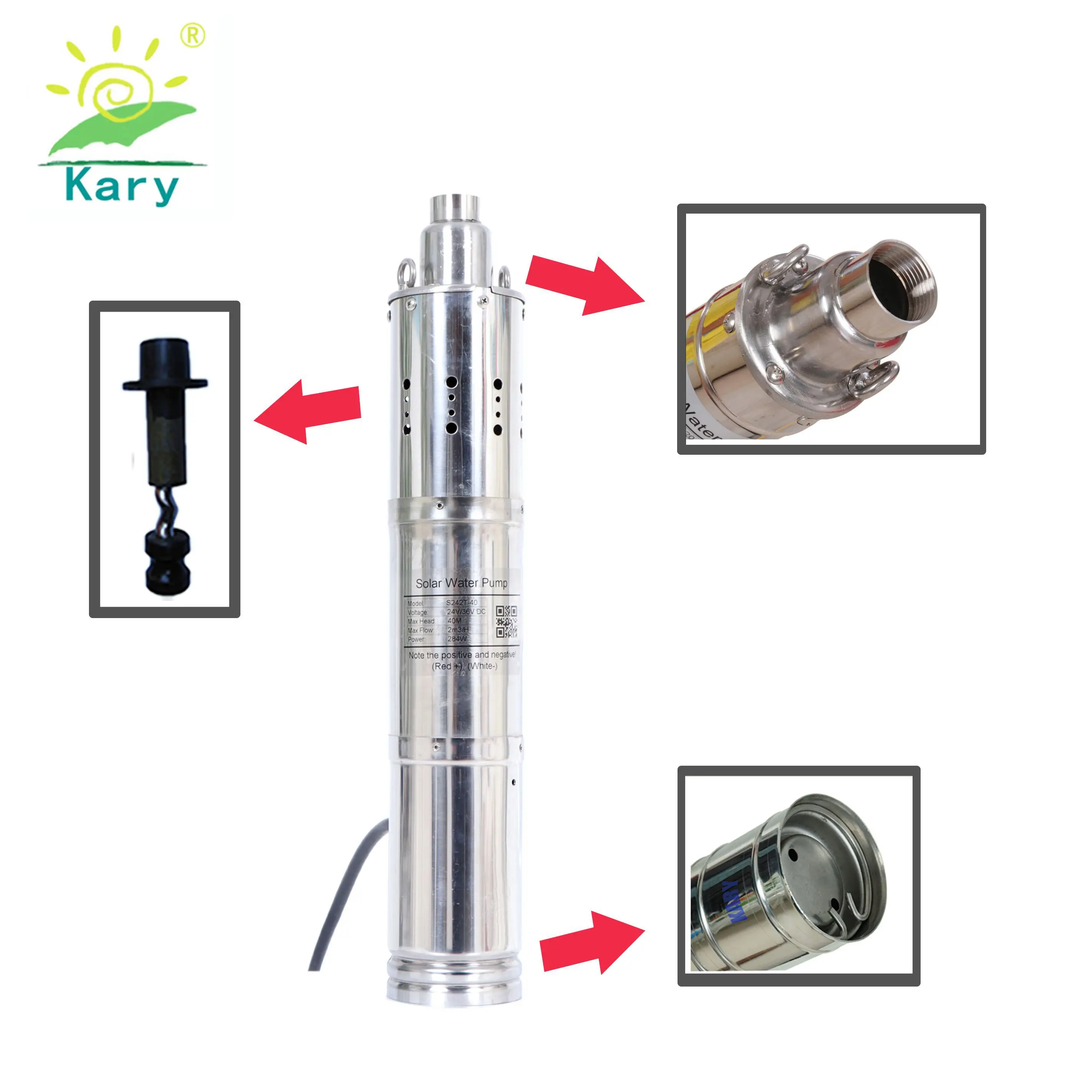 Kary лучший дизайн 3 дюймовый dc 12v бесщеточный подъемник мотора 30m Солнечный водяной