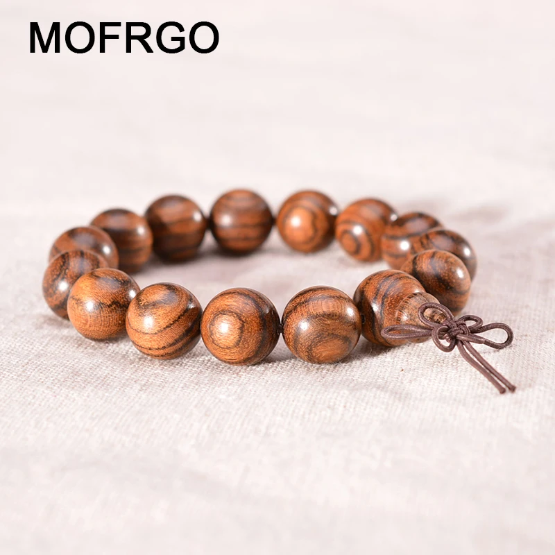 Natural Tabby Wood Bead Yoga Bracelet Tibetan Buddhist Rosary Buddha Meditation Prayer for Men Women Jewelry | Украшения и