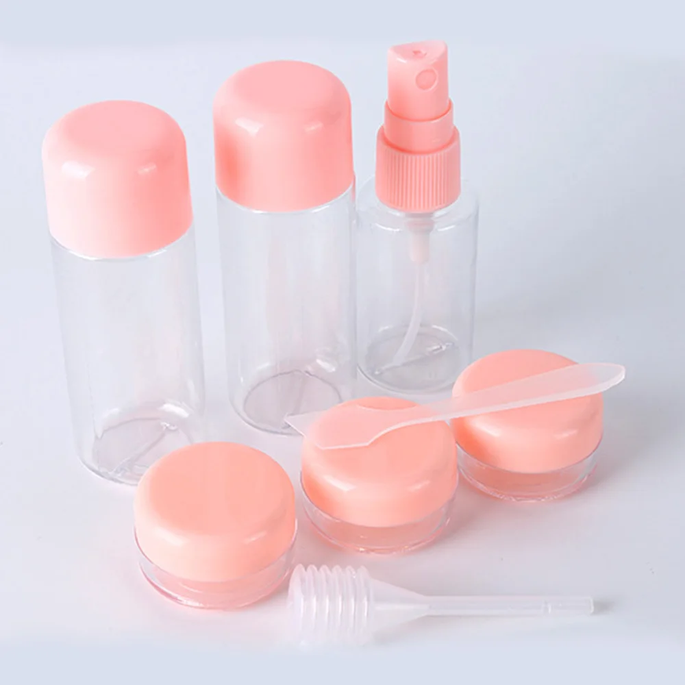 pink 8 шт./компл. Путешествия Макияж косметический крем для лица горшок бутылки пластиковые прозрачные Пустые Тени для век контейнер для косметики бутылка для многоразового использования - Цвет: pink
