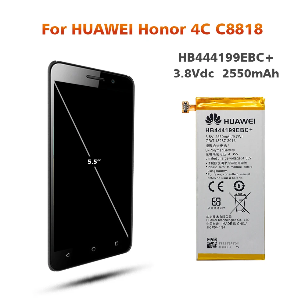 Батарея для huawei HB444199EBC+ 2550 ма-ч для huawei Honor 4C C8818 CHM-UL00 CHM-TL00H CHM-CL00 Замена телефон Батарея