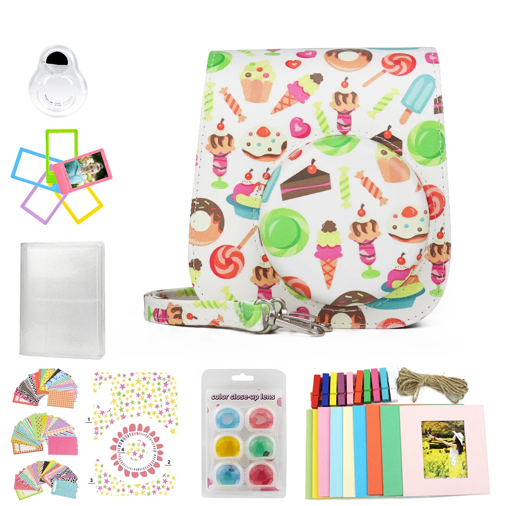 

CAIUL Accessorie Compatible with Fujifilm Instax Mini 11 Instant Film Camera for kids Included case + more-Dessert Series