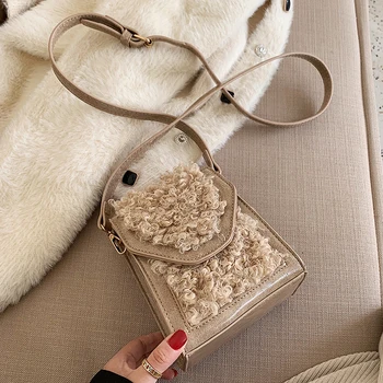 

Fashion Solid Color Wool Crossbody Bags For Women Autumn Winter Shoulder Bags Ins Hot Small Female Messenger Bag Party Clutch