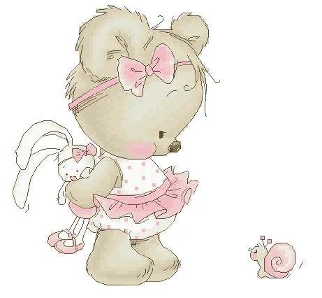 

FF MM Mouse avatar Counted Cross Stitch Kit Cross stitch RS cotton with cross stitch Teddy Bear and Snail
