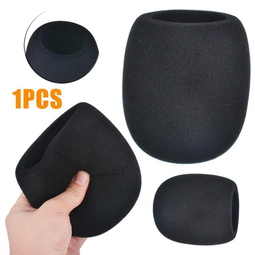 podcast microphone 1pc Black Microphone Foam Sponge Windscreen Mic Cover For Condenser Microphones Windscreen Pop Filter Prevent spraying condenser microphone