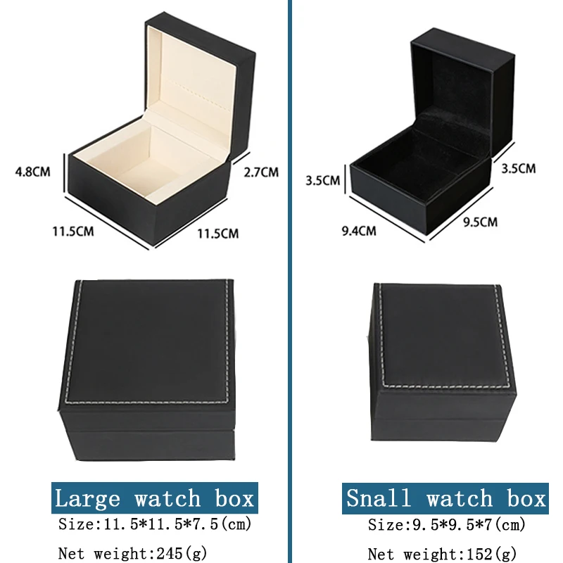 Square Watch Boxes PU Leather Fashionable And Atmosphere Watch Box Jewelry  Storage Organizer Case Suitable For Ladies' and Men's