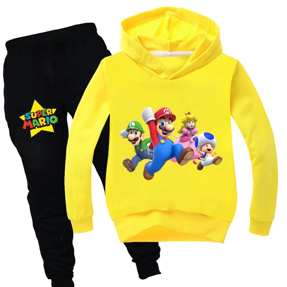 New children's favorite super Mario cotton plus velvet thick winter coat warm boys and girls jacket sports suit 3-14Y