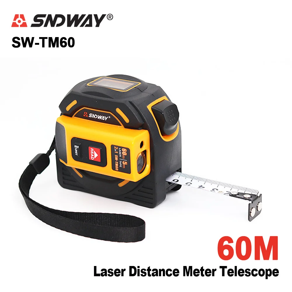 TM60 Лазер sndway рулетка 40 м/60 м Лазерный диапазон телескопа лазерное непрерывное измерение Многофункциональный ручной инструмент дальномер - Цвет: TM60