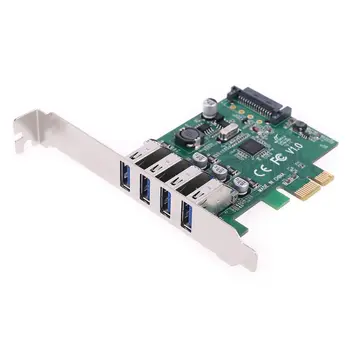 

4 Port USB 3.0 PCIE Expansion Card PCI Express Sata Power Hub Adapter Controller