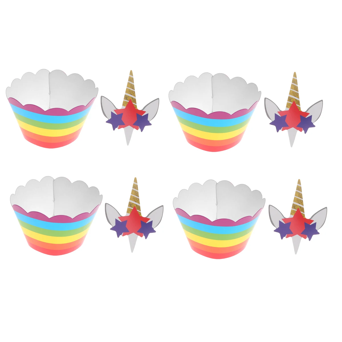 1 60 комплектов Единорог обертка для кексов Cupcake вкладыши с топпером детская игрушка в ванную свадьбу юбилей детская вечеринка день рождения - Цвет: 1