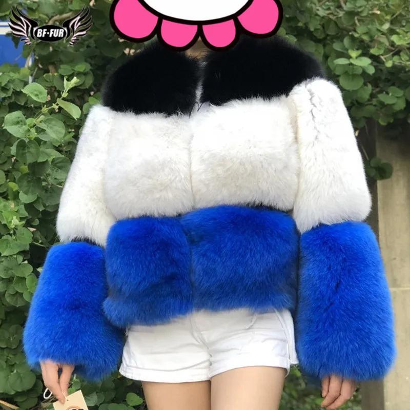

Fashion Color Stitching Real Fox Fur Coats For Women Winter Warm Natural Fox Fur Jacket Genuine Leather Pelt Fur Coat Outwear