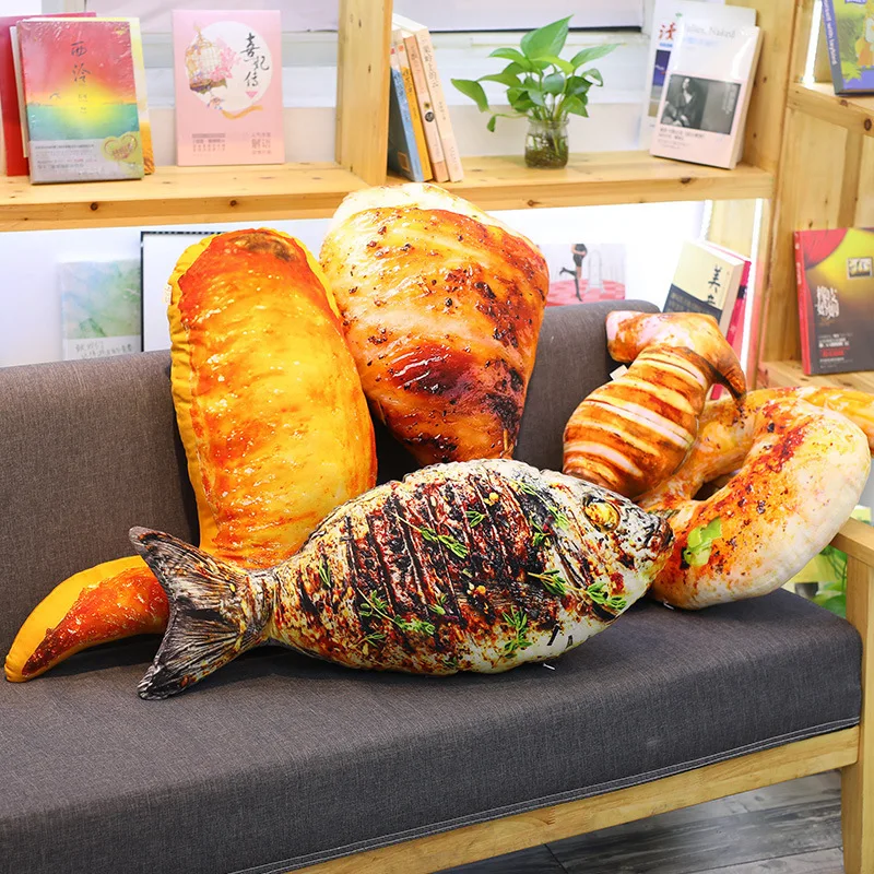 

Online Celebrity Model Food Pillow Douyin Celebrity Style Creative Cool Funny Chicken Legs Chicken Wings Shrimp Meat Toy