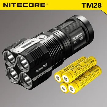 

NITECORE TM28 4 *CREE XHP35 HI 6000LM beam distance 655M LED Flashlight with Charger and 4pcs 18650 3100mAh li-ion batteries