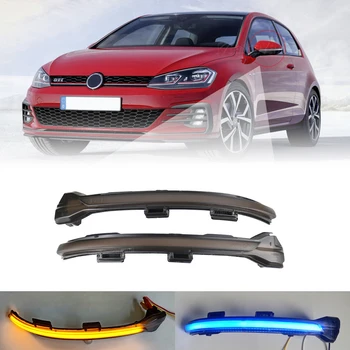 

Upgrade BLUE light Smoke BLACK!! Mirror indicator Dynamic blinker Turn Signal Light For VW Golf 7 MK7 7.5 GTI R Sportsvan Touran