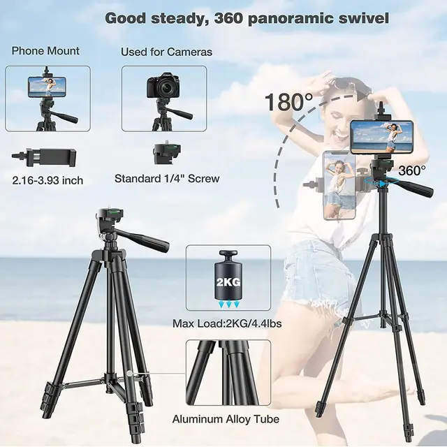 DSLR Flexible Tripod Extendable Travel Lightweight Stand Remote Control For Mobile Cell Phone Mount Camera Gopro Live Youtube 3