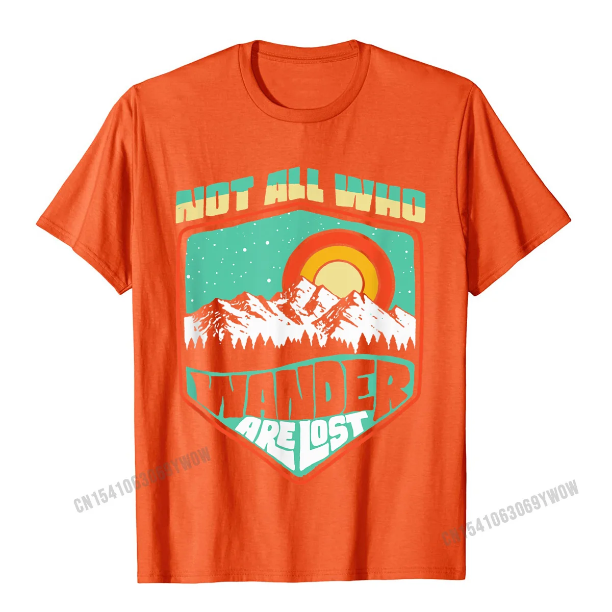 Slim Fit Men Fashionable Group Tees O Neck Labor Day 100% Cotton Fabric T Shirt Design Short Sleeve T Shirt Drop Shipping Not All Who Wander Are Lost Retro Outdoor 80s Badge T-Shirt__135 orange