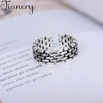 

JIANERY Fashion 925 Sterling Silver Hollow Rings For Women Girls Statement Opening Finger Ring Jewelry Wholesale