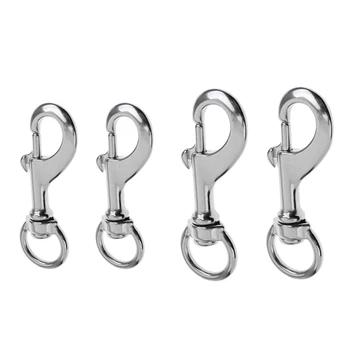 

4pcs 316 Stainless Steel Swivel Eye Bolt Snap Clip Hook Dog Lead Rope Key Chain Buckle