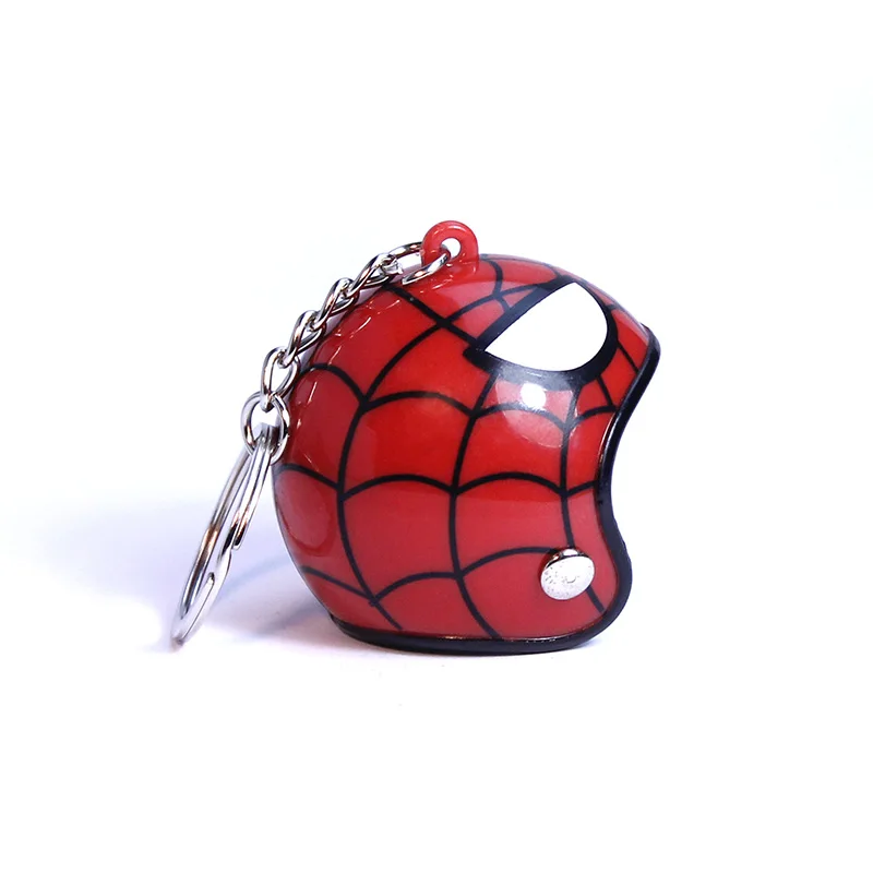 Creative Motorcycle Safety Helmet Keychain Car Superhero Cartoon Key Ring Gift Jewelry