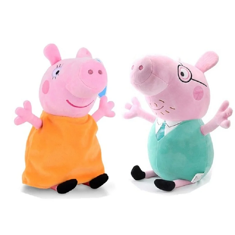 2 шт./компл. Peppa Pig 19 см мультфильм Джордж друг семейство розовых свиней вечерние мультфильм мягкие плюшевые милые куклы подарок на день рождения